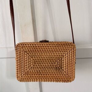 Brown Woven Crossbody Bag